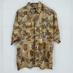 Vintage 90s Harley Davidson Biker button‎ down shirt Men’s size Large